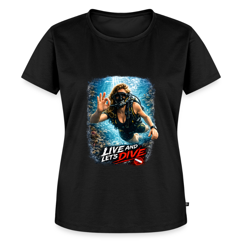 Live and Let's Dive | Tauchen | Frauen Premium T-Shirt - Schwarz