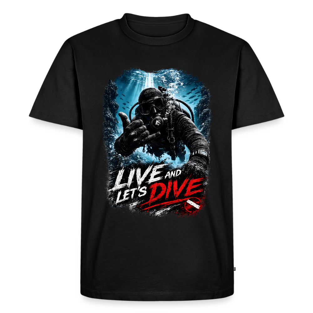 Live and Let's Dive | Tauchen | Männer Premium T-Shirt - Schwarz