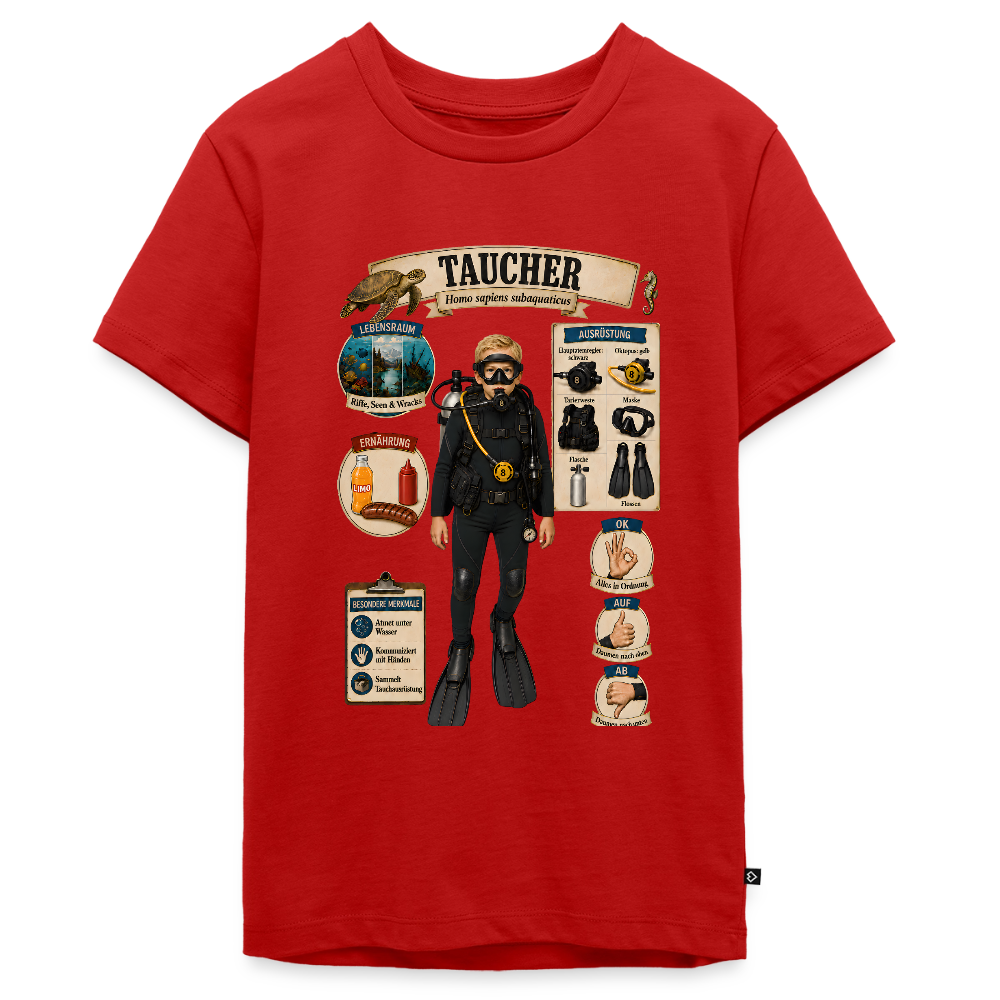 Kleiner Taucher – Homo sapiens subaquaticus | Teenager Premium T-Shirt - Rot