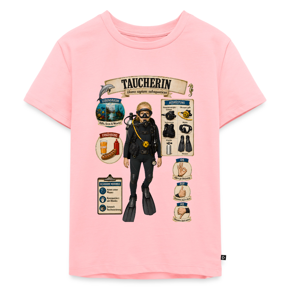 Kleine Taucherin – Homo sapiens subaquaticus | Kinder Premium T-Shirt - Rosa