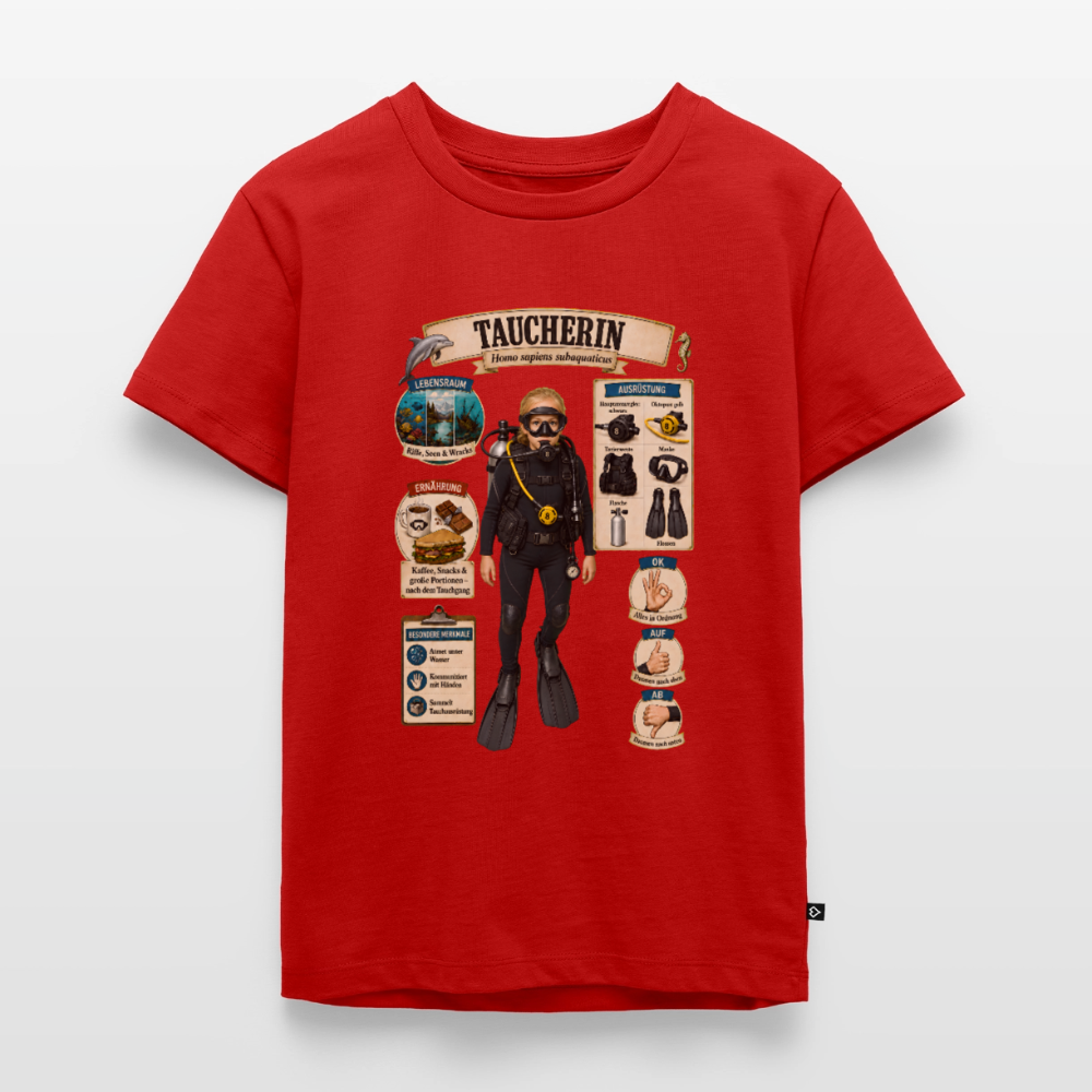 Kleine Taucherin – Homo sapiens subaquaticus | Kinder Premium T-Shirt - Rot