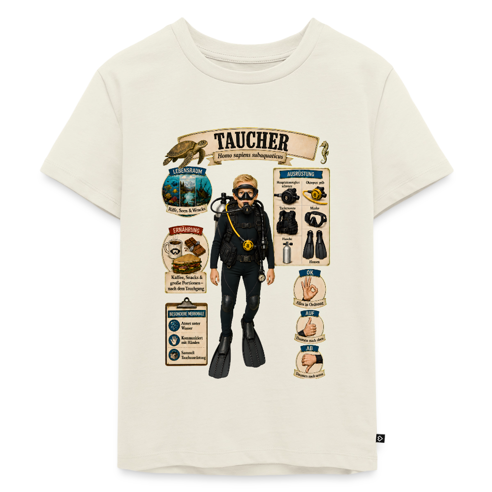 Kleiner Taucher – Homo sapiens subaquaticus | Kinder Premium T-Shirt - Naturweiß
