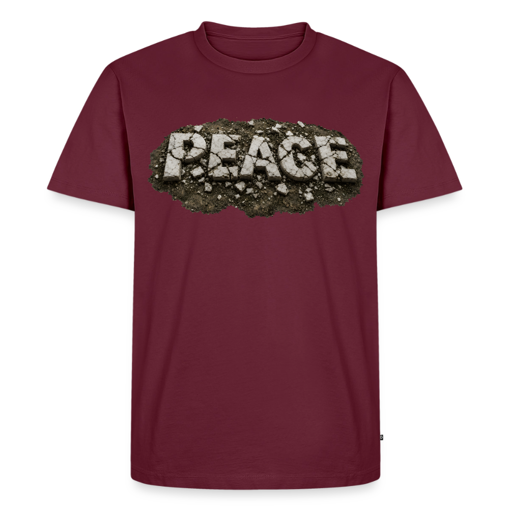 PEACE in Trümmern | Männer Premium T-Shirt - Burgunderrot