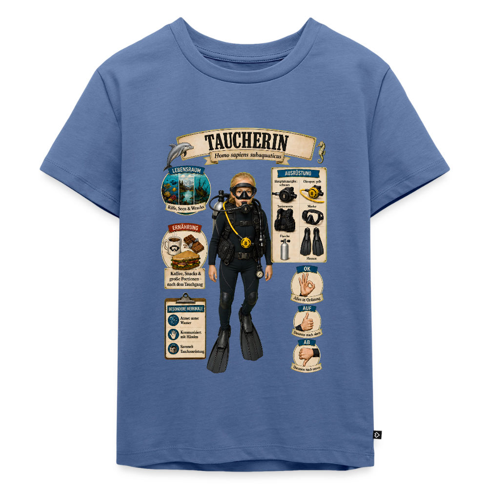 Kleine Taucherin – Homo sapiens subaquaticus | Kinder Premium T-Shirt - Taubenblau