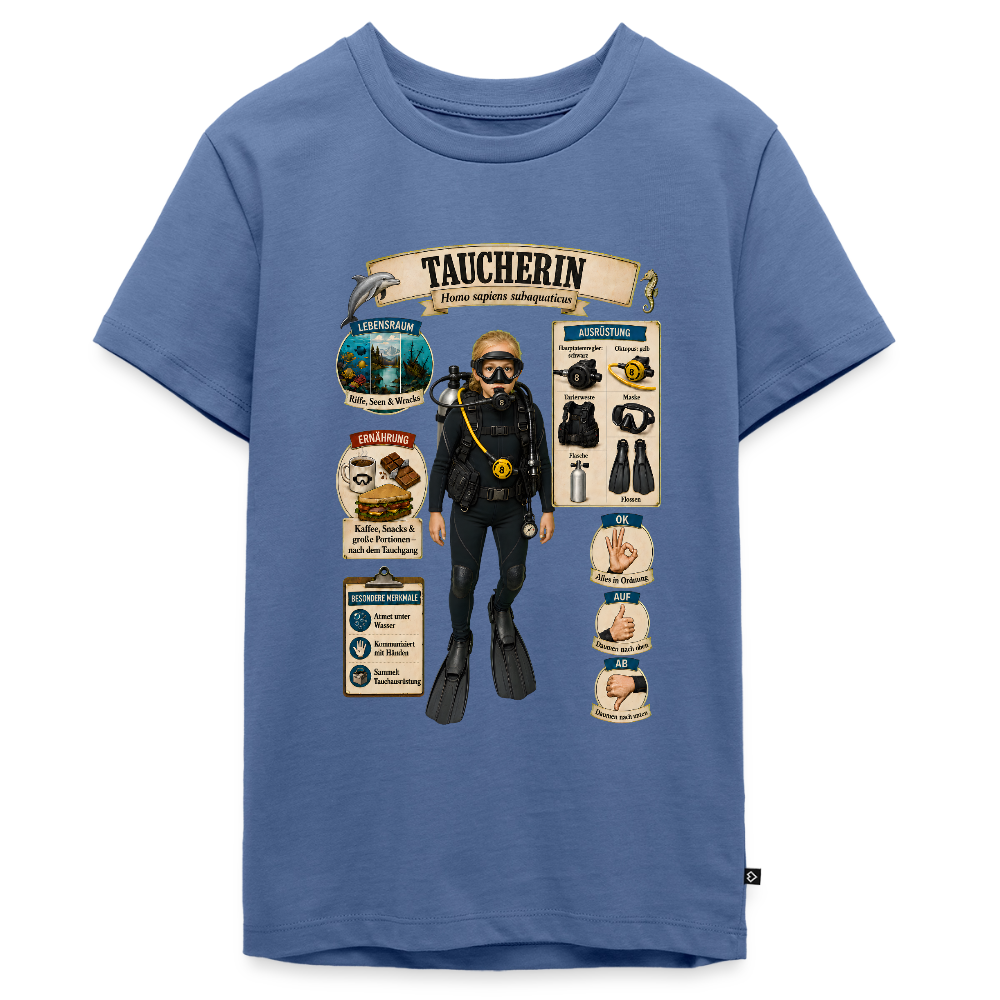 Kleine Taucherin – Homo sapiens subaquaticus | Teenager Premium T-Shirt - Taubenblau