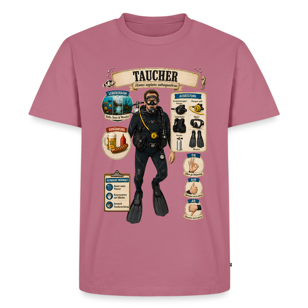 Taucher Infografik – Homo sapiens subaquaticus | Männer Premium T-Shirt - Mauve
