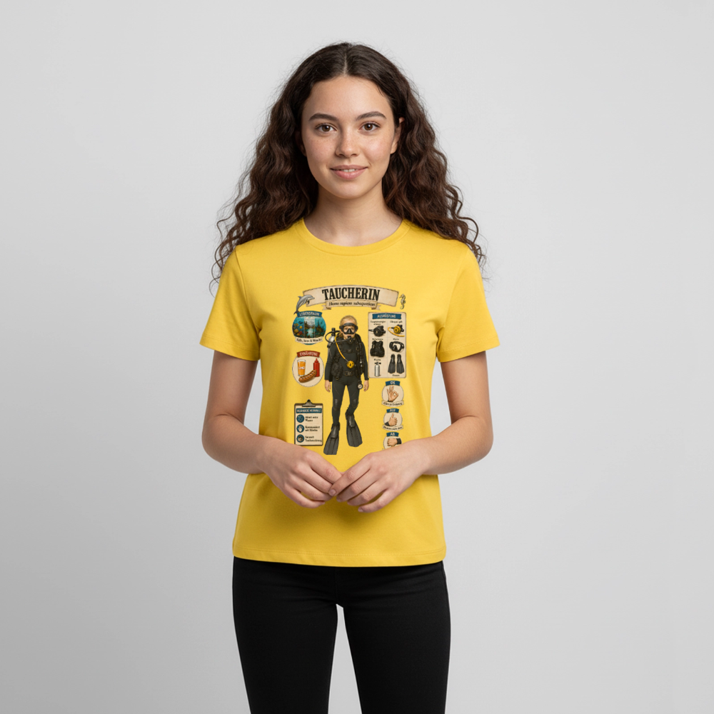 Kleine Taucherin – Homo sapiens subaquaticus | Teenager Premium T-Shirt - Sonnengelb