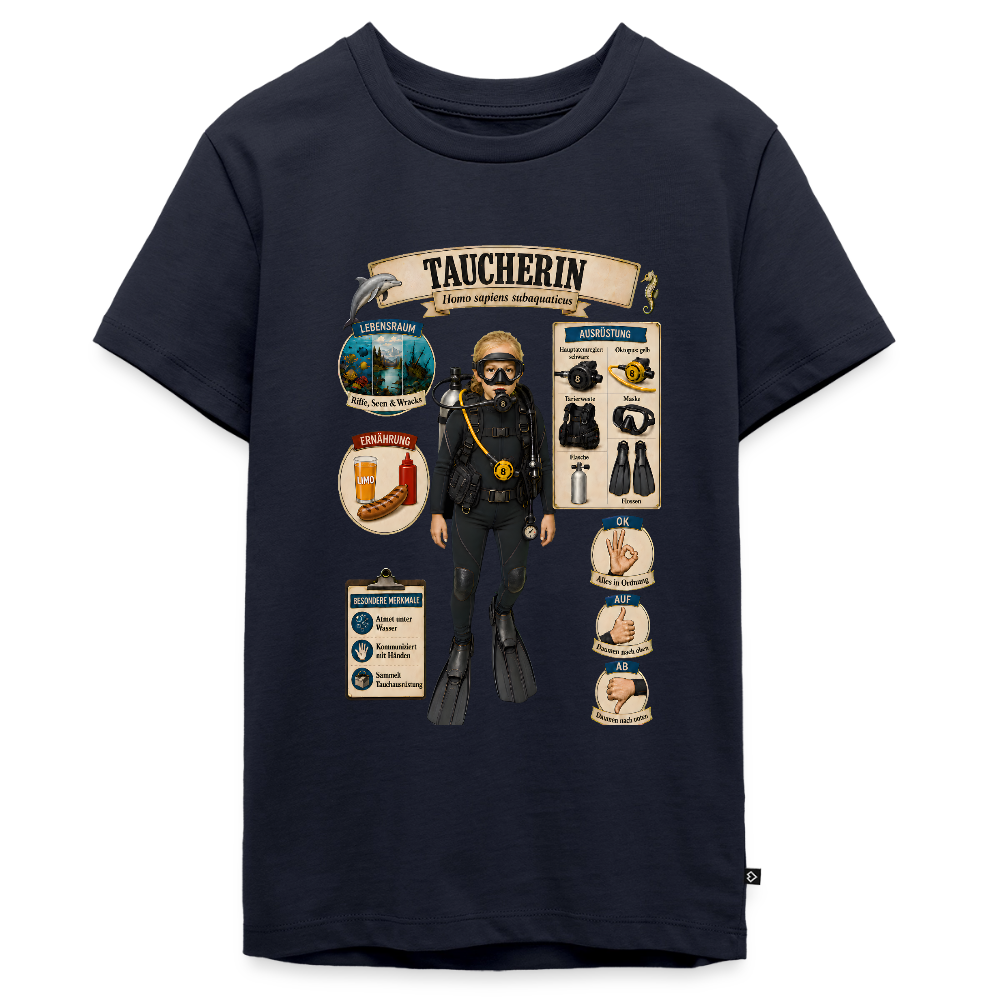 Kleine Taucherin – Homo sapiens subaquaticus | Teenager Premium T-Shirt - Navy