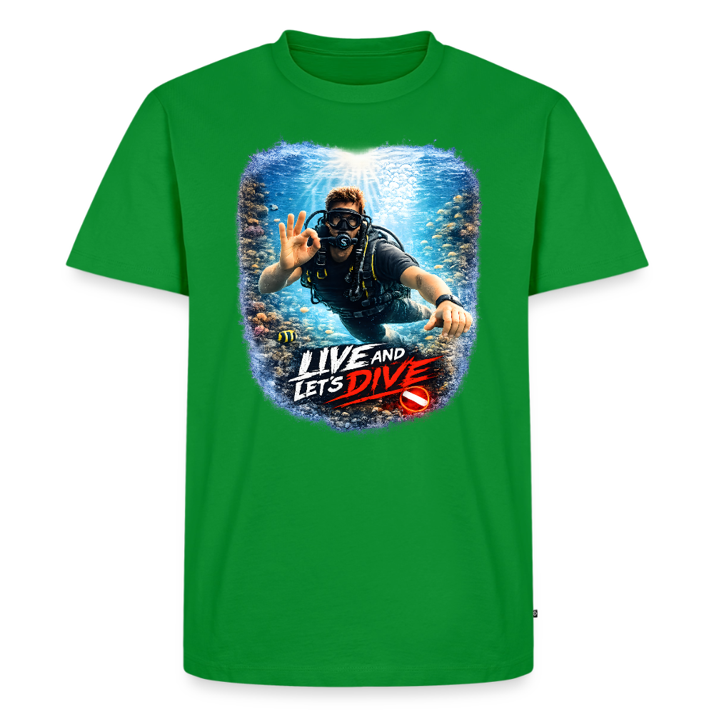 Live and Let's Dive | Tauchen | Männer Premium T-Shirt - Grün