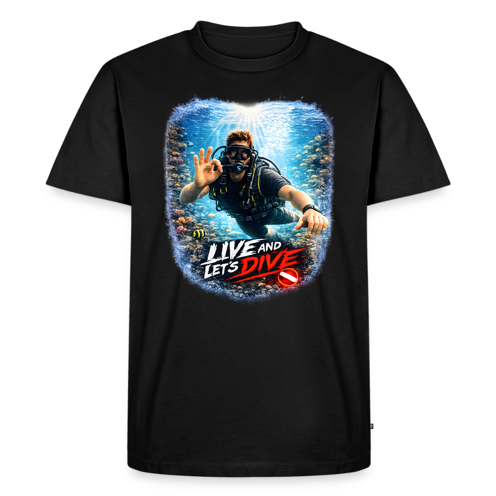Live and Let's Dive | Tauchen | Männer Premium T-Shirt - Schwarz