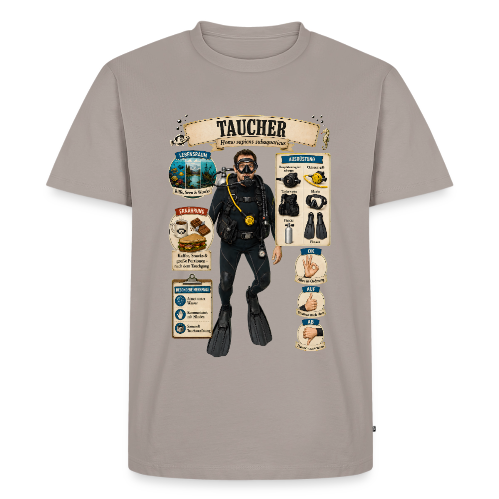 Taucher – Homo sapiens subaquaticus | Männer Premium T-Shirt - Taupe