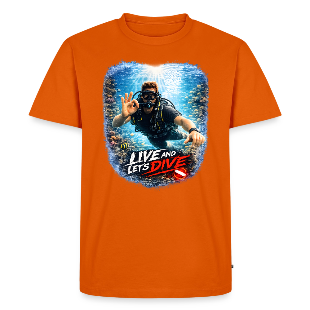Live and Let's Dive | Tauchen | Männer Premium T-Shirt - Orange 