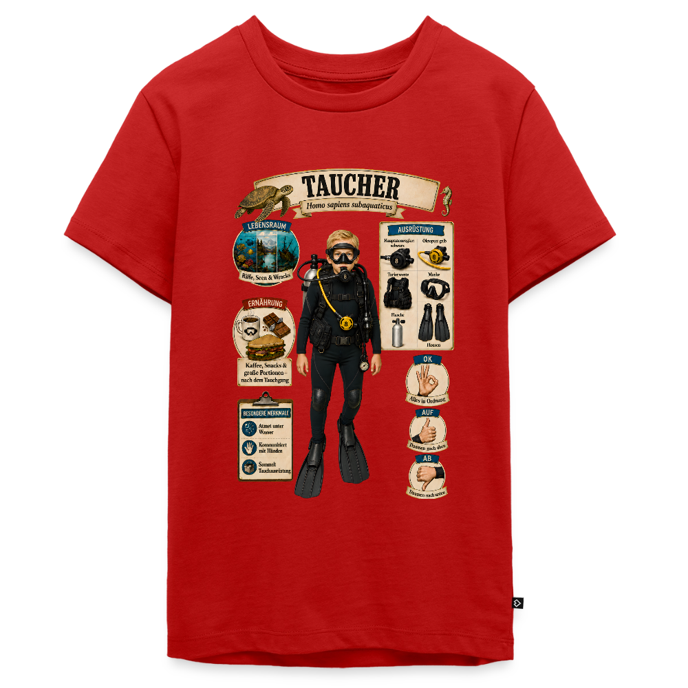 Kleiner Taucher – Homo sapiens subaquaticus | Teenager Premium T-Shirt - Rot