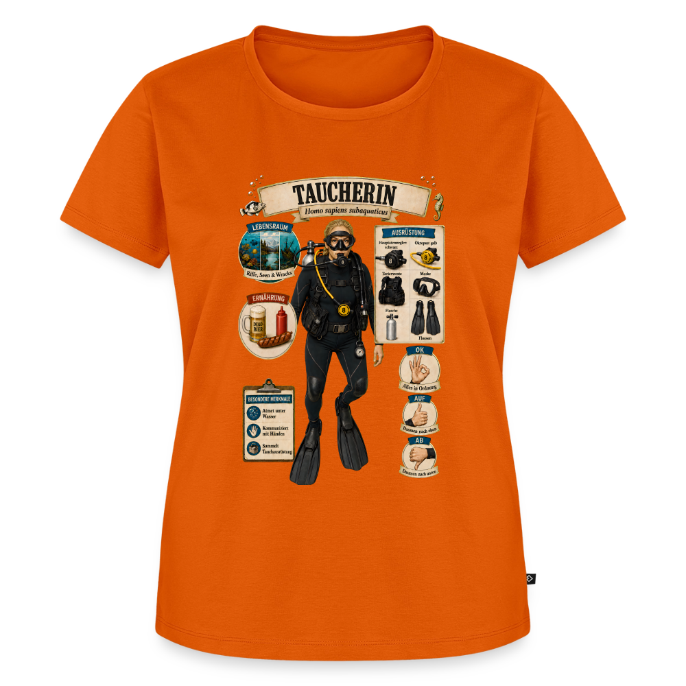 Taucherin – Homo sapiens subaquaticus | Frauen Premium T-Shirt - Orange 