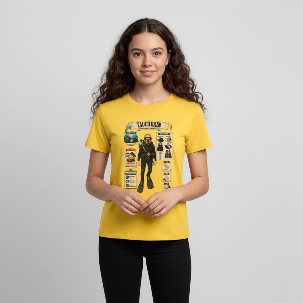 Kleine Taucherin – Homo sapiens subaquaticus | Teenager Premium T-Shirt - Sonnengelb