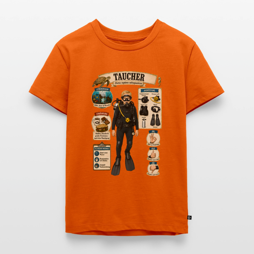 Kleiner Taucher – Homo sapiens subaquaticus | Kinder Premium T-Shirt - Orange 