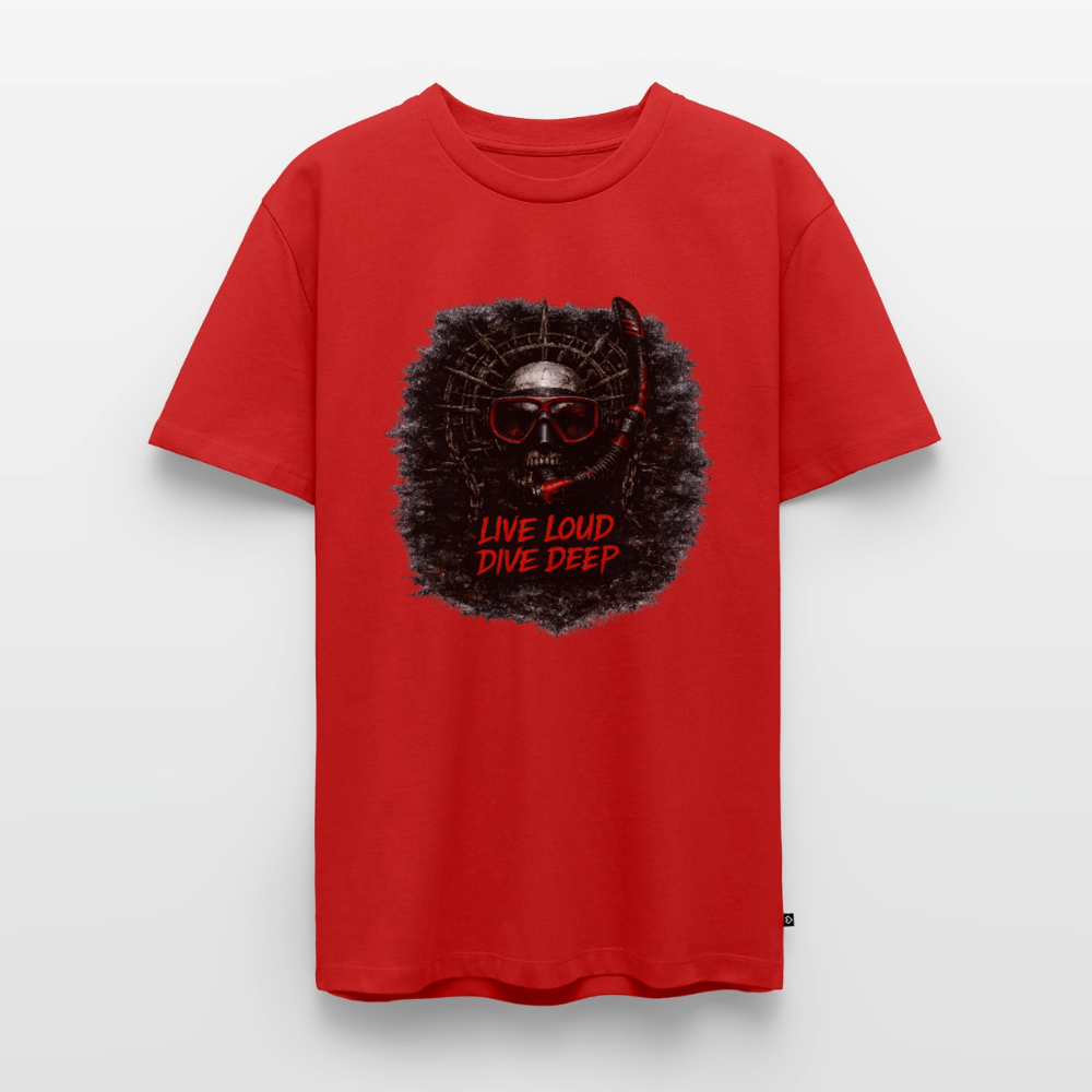 Live Loud Dive Deep – Taucher Totenkopf | Männer Premium T-Shirt - Rot