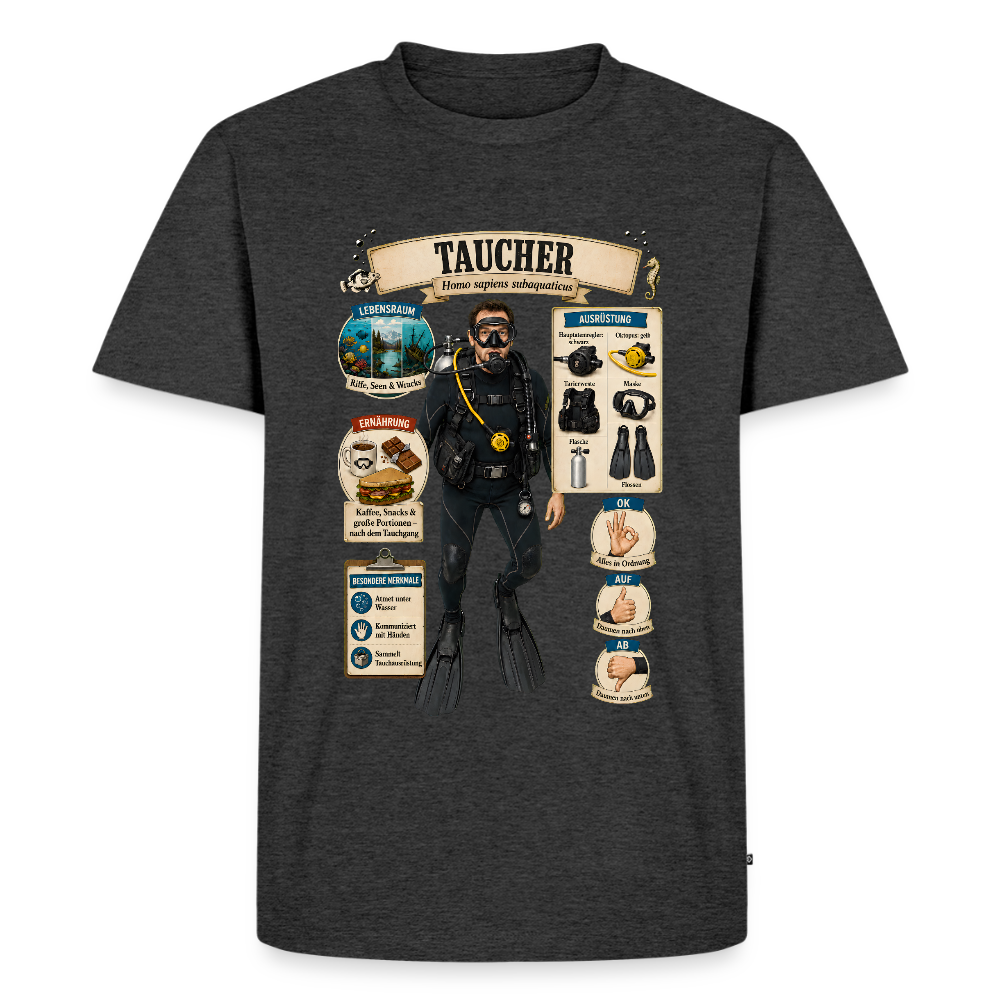 Taucher – Homo sapiens subaquaticus | Männer Premium T-Shirt - Anthrazit meliert