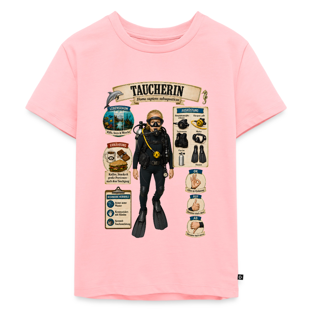 Kleine Taucherin – Homo sapiens subaquaticus | Kinder Premium T-Shirt - Rosa