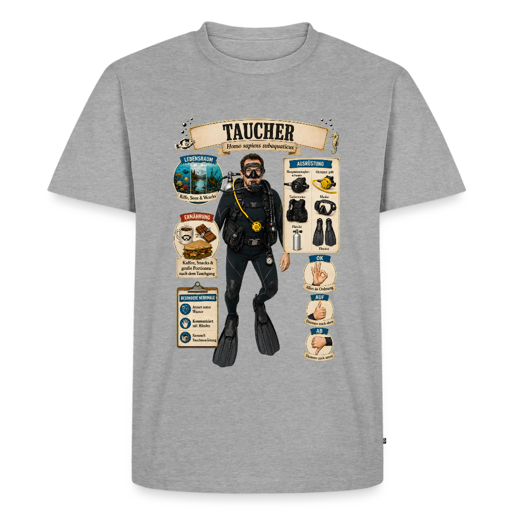 Taucher – Homo sapiens subaquaticus | Männer Premium T-Shirt - Grau meliert