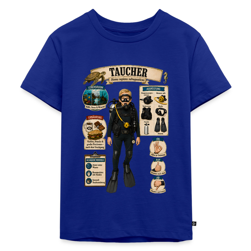 Kleiner Taucher – Homo sapiens subaquaticus | Kinder Premium T-Shirt - Royalblau