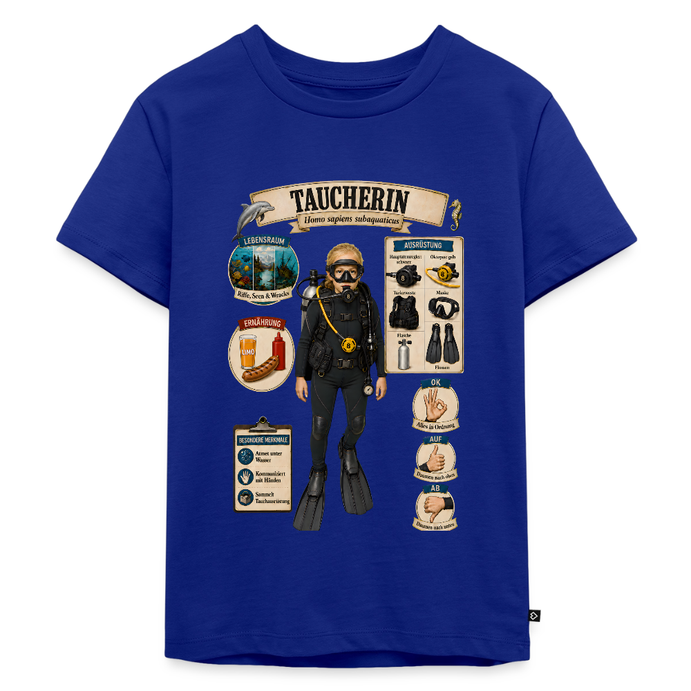Kleine Taucherin – Homo sapiens subaquaticus | Kinder Premium T-Shirt - Royalblau