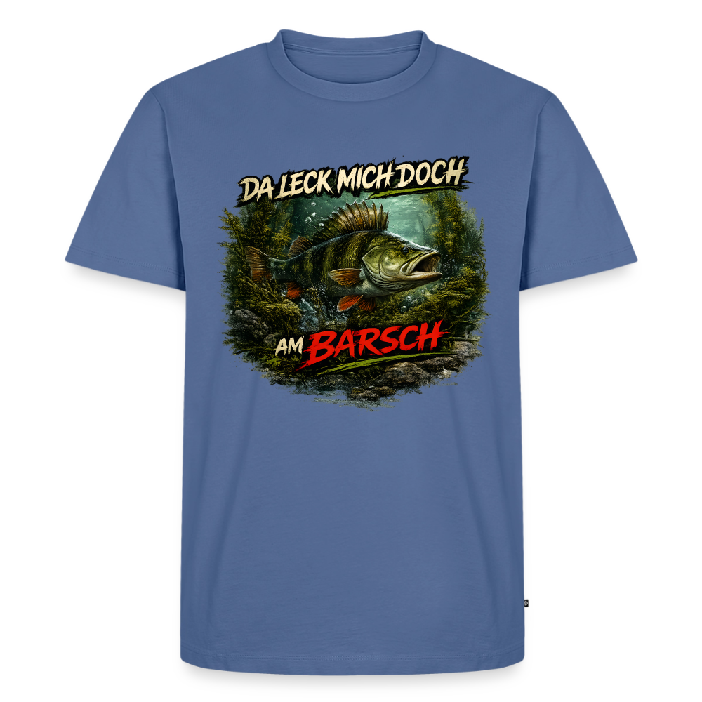 Da leck mich doch am Barsch – Deutscher Flussbarsch | Lustiges Angler Männer Premium T-Shirt - Taubenblau