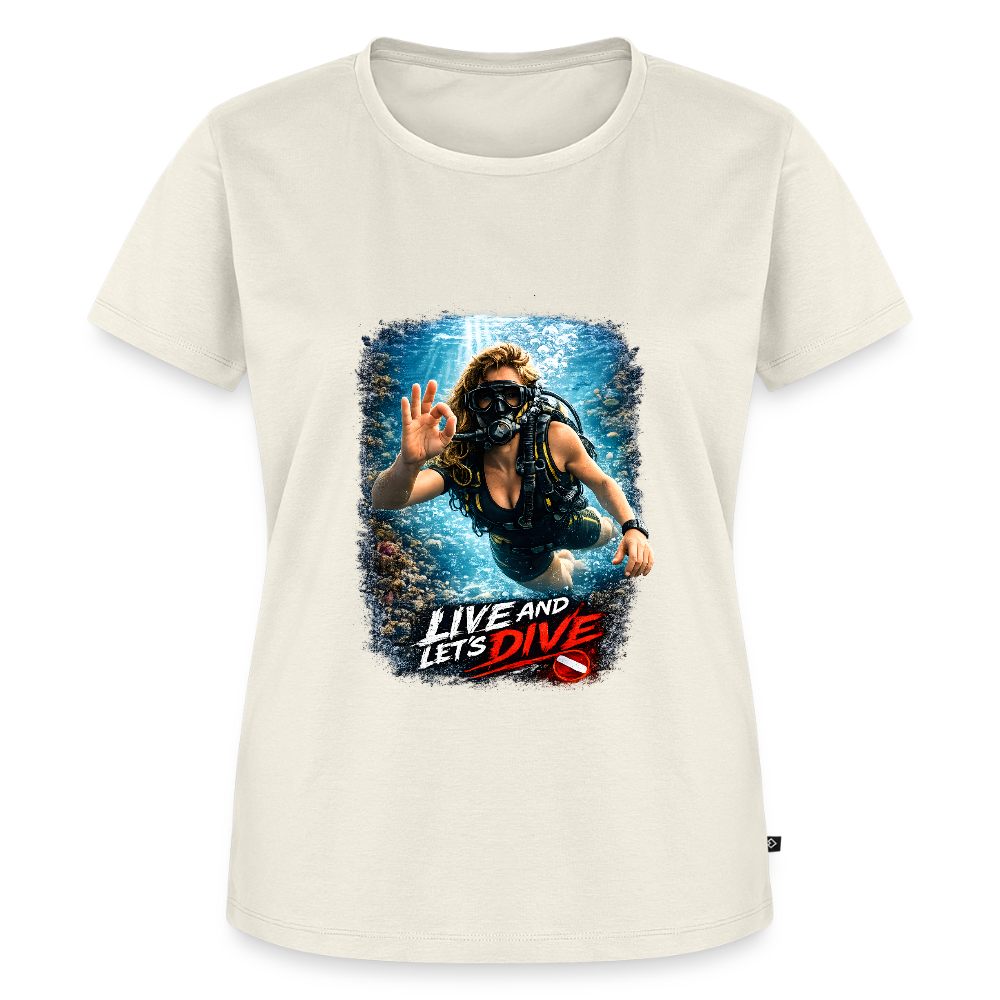 Live and Let's Dive | Tauchen | Frauen Premium T-Shirt - Naturweiß