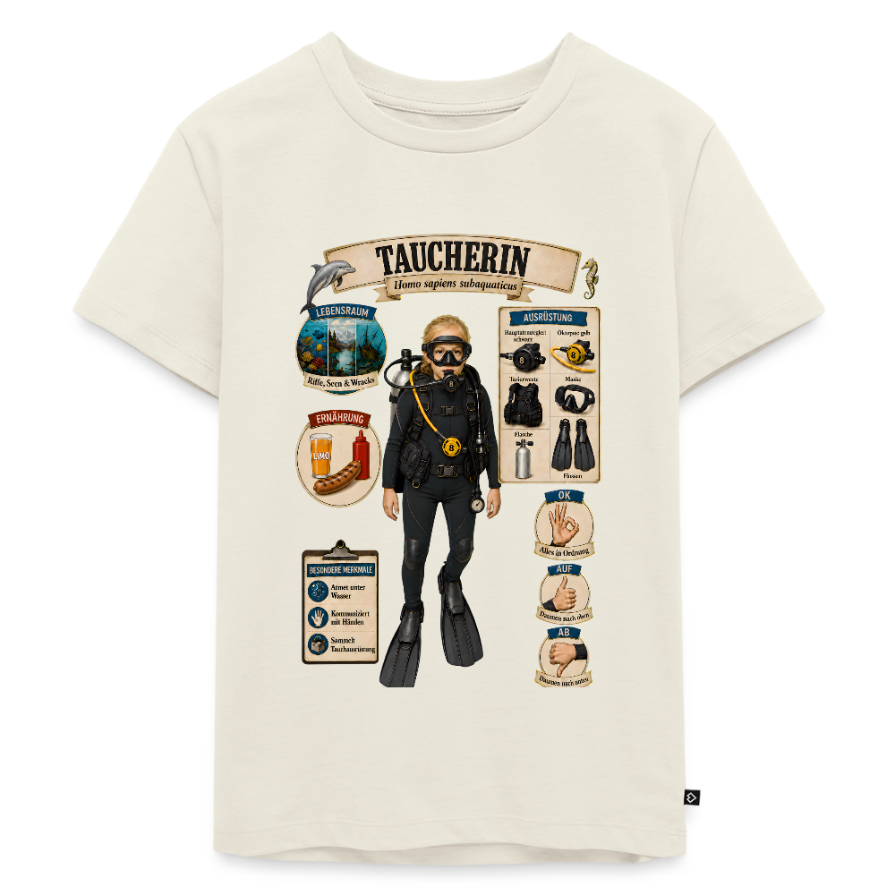 Kleine Taucherin – Homo sapiens subaquaticus | Kinder Premium T-Shirt - Naturweiß
