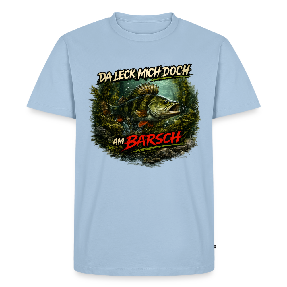 Da leck mich doch am Barsch – Deutscher Flussbarsch | Lustiges Angler Männer Premium T-Shirt - Hellblau