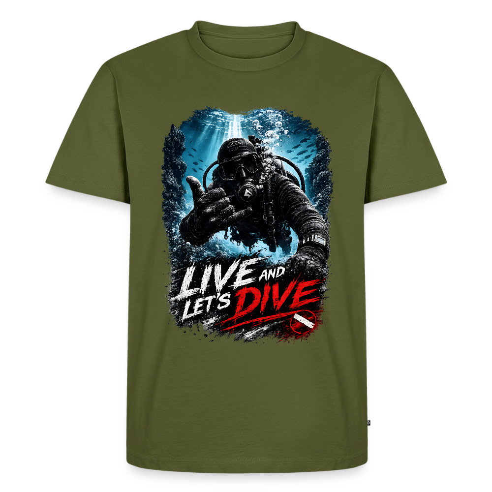 Live and Let's Dive | Tauchen | Männer Premium T-Shirt - Khaki