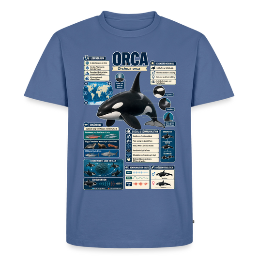 Orca Infografik – Faszinierende Fakten über den Schwertwal | Männer Premium T-Shirt - Taubenblau