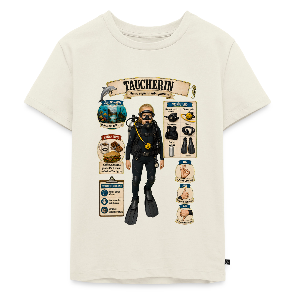Kleine Taucherin – Homo sapiens subaquaticus | Kinder Premium T-Shirt - Naturweiß