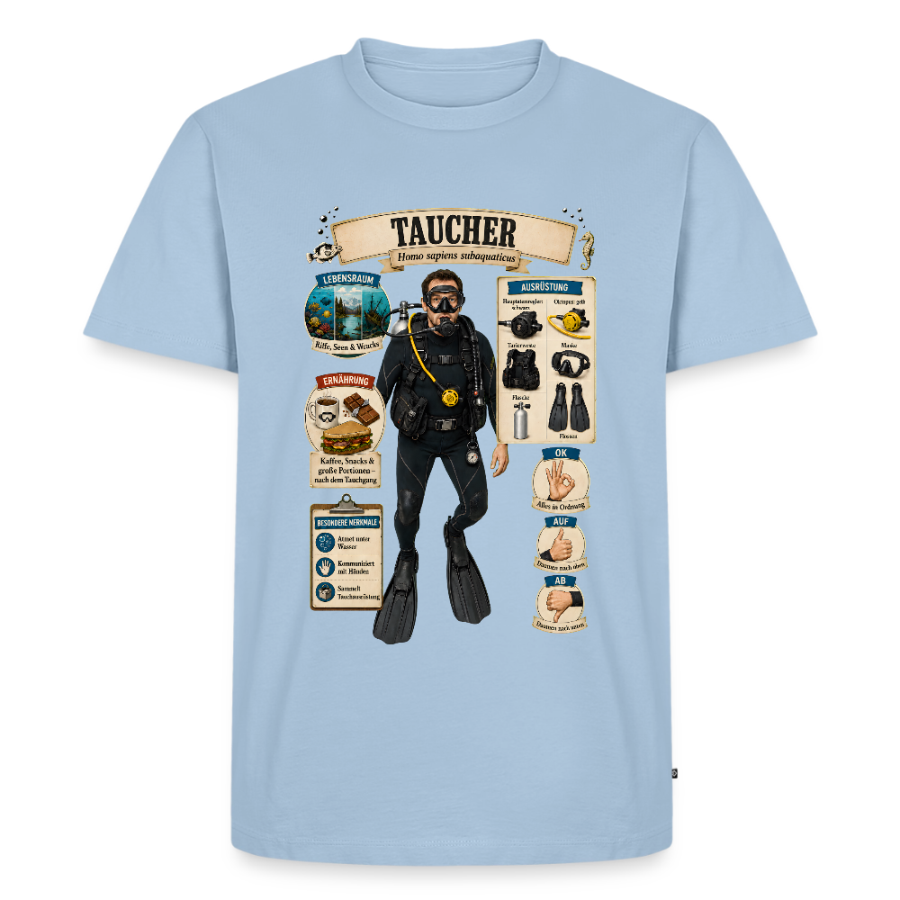 Taucher – Homo sapiens subaquaticus | Männer Premium T-Shirt - Hellblau
