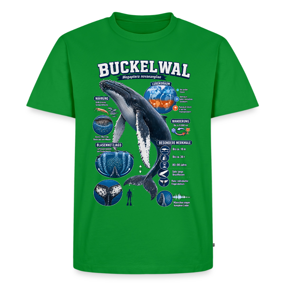 Buckelwal Infografik – Faszinierende Fakten über den Ozeanriesen | Männer Premium T-Shirt - Grün