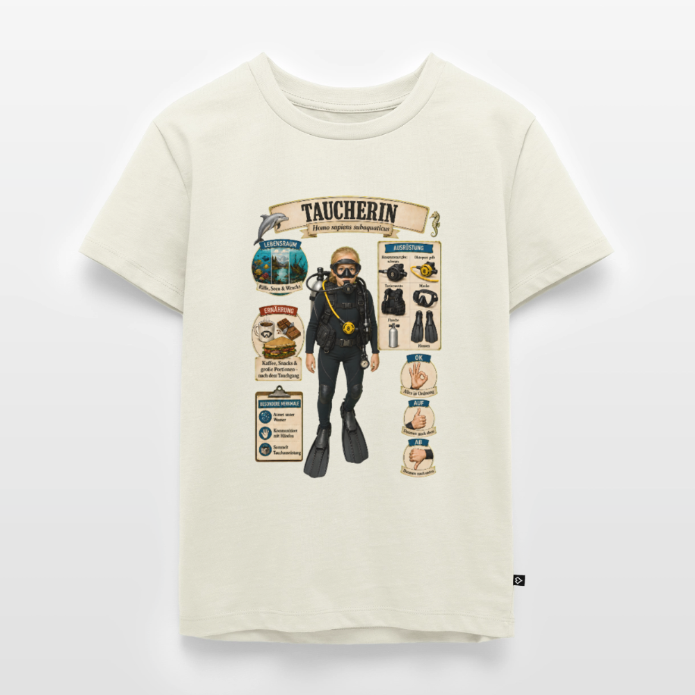 Kleine Taucherin – Homo sapiens subaquaticus | Kinder Premium T-Shirt - Naturweiß