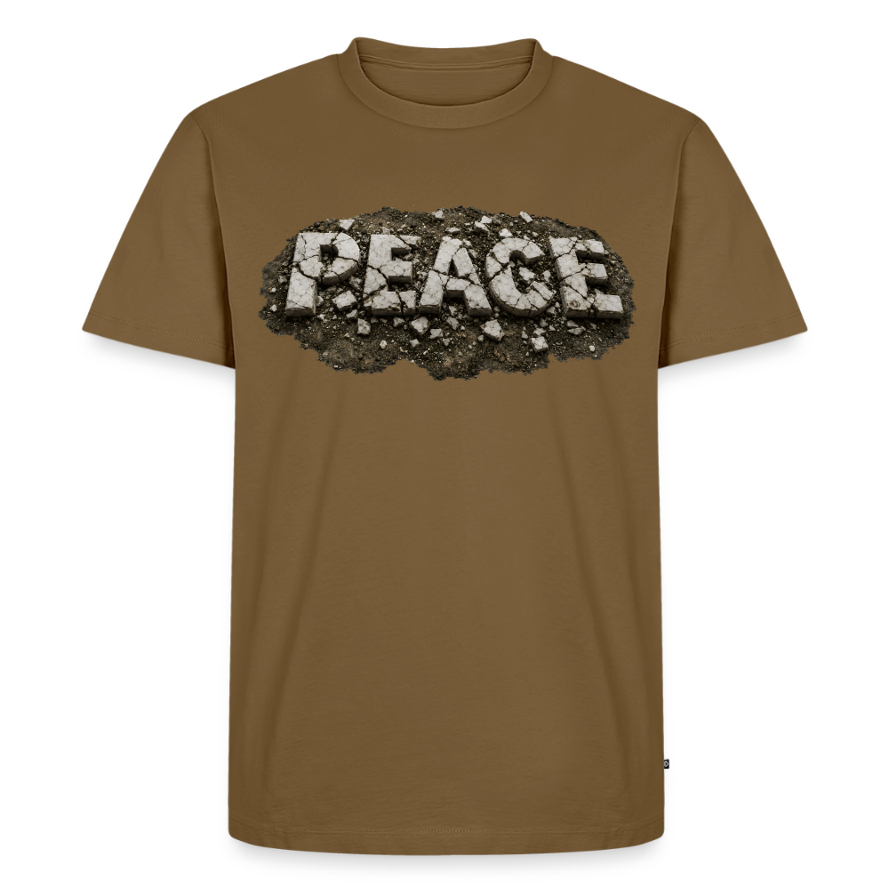 PEACE in Trümmern | Männer Premium T-Shirt - Nussbraun