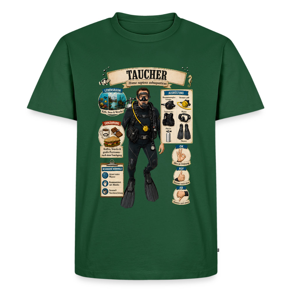 Taucher – Homo sapiens subaquaticus | Männer Premium T-Shirt - Flaschengrün