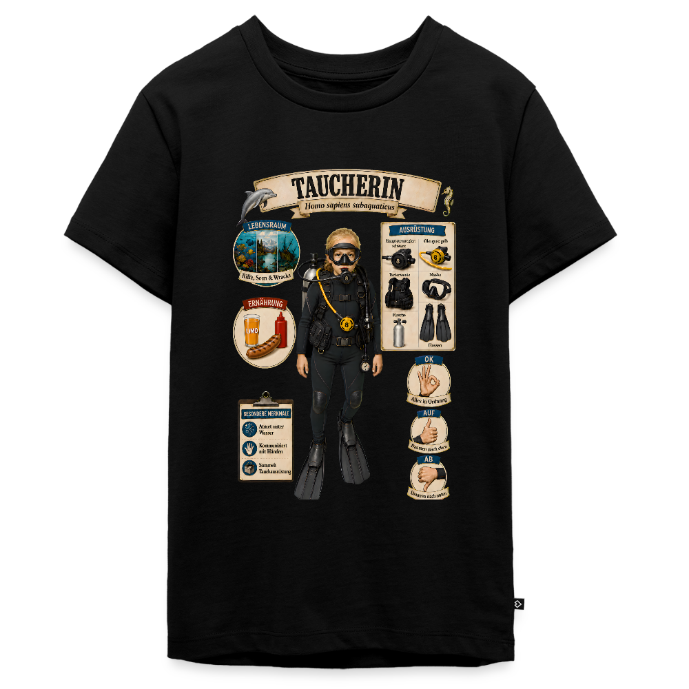 Kleine Taucherin – Homo sapiens subaquaticus | Teenager Premium T-Shirt - Schwarz