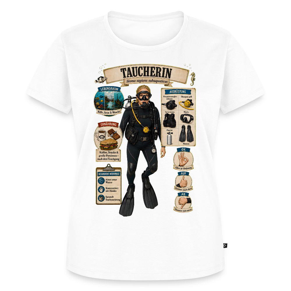 Taucherin – Homo sapiens subaquaticus | Frauen Premium T-Shirt - Weiß
