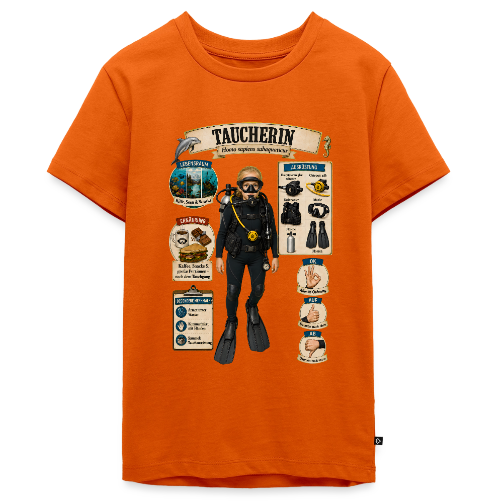 Kleine Taucherin – Homo sapiens subaquaticus | Teenager Premium T-Shirt - Orange 