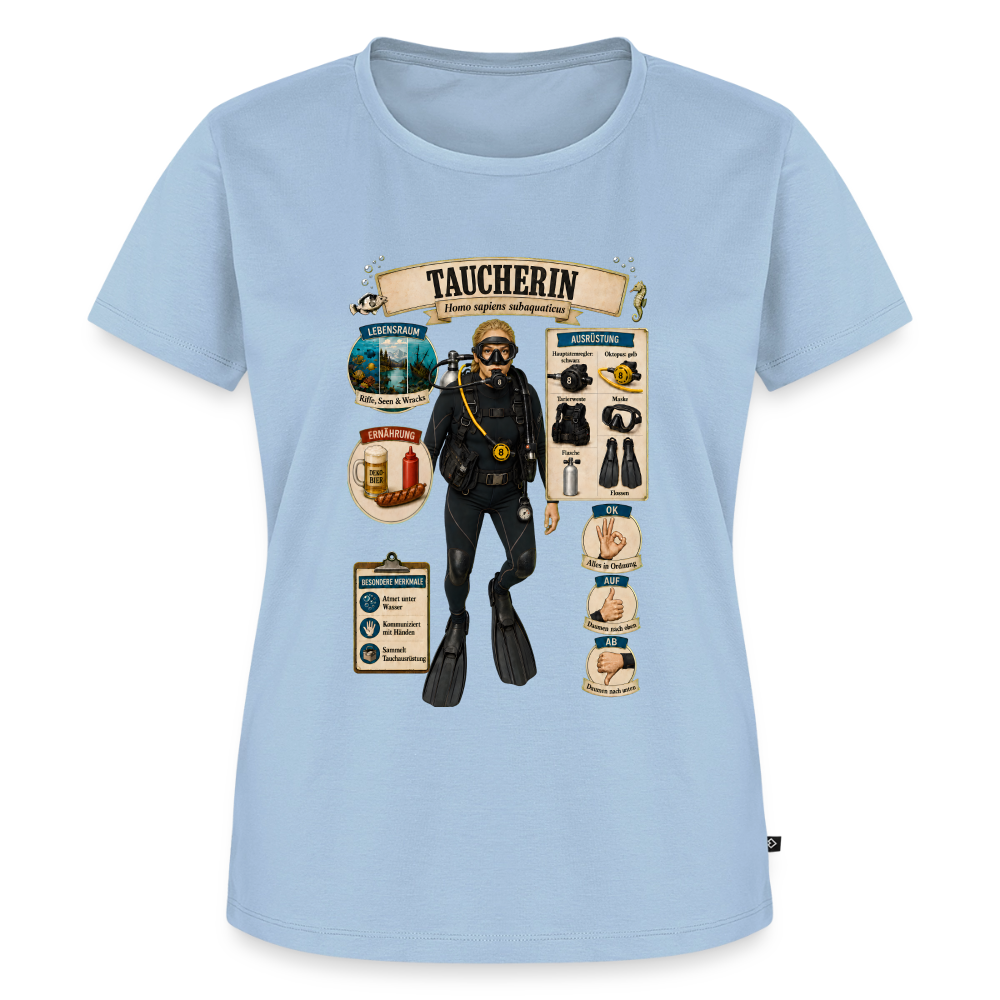Taucherin – Homo sapiens subaquaticus | Frauen Premium T-Shirt - Hellblau