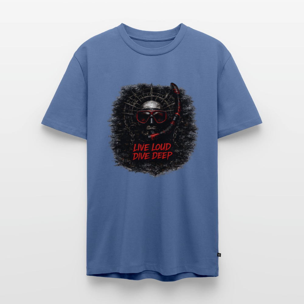 Live Loud Dive Deep – Taucher Totenkopf | Männer Premium T-Shirt - Taubenblau