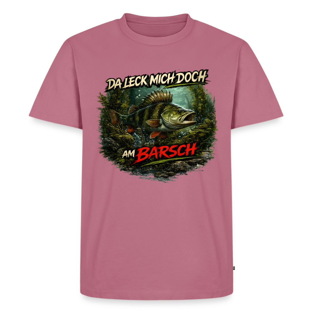 Da leck mich doch am Barsch – Deutscher Flussbarsch | Lustiges Angler Männer Premium T-Shirt - Mauve