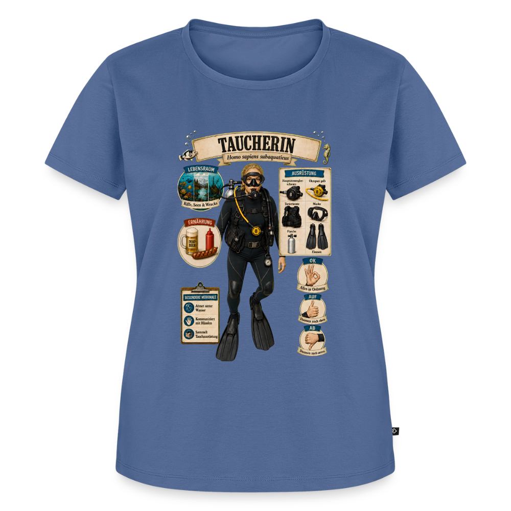Taucherin – Homo sapiens subaquaticus | Frauen Premium T-Shirt - Taubenblau