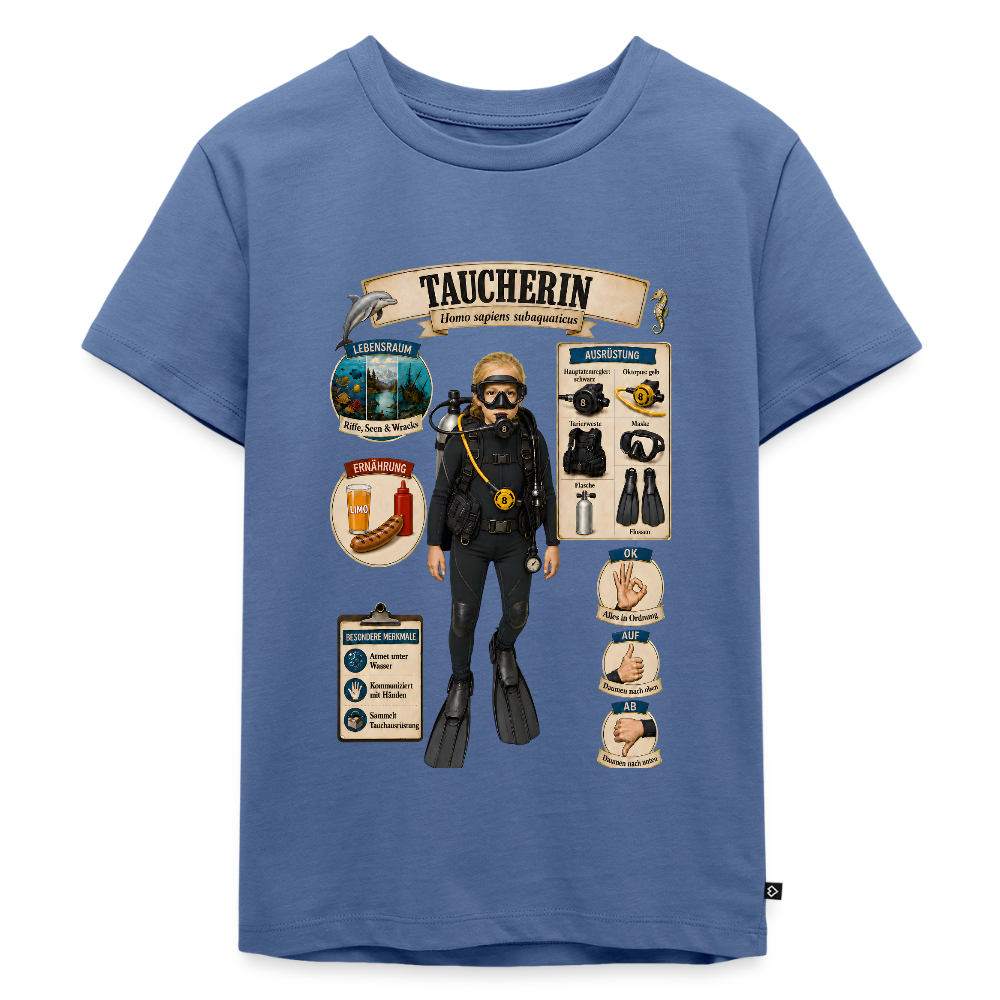 Kleine Taucherin – Homo sapiens subaquaticus | Kinder Premium T-Shirt - Taubenblau