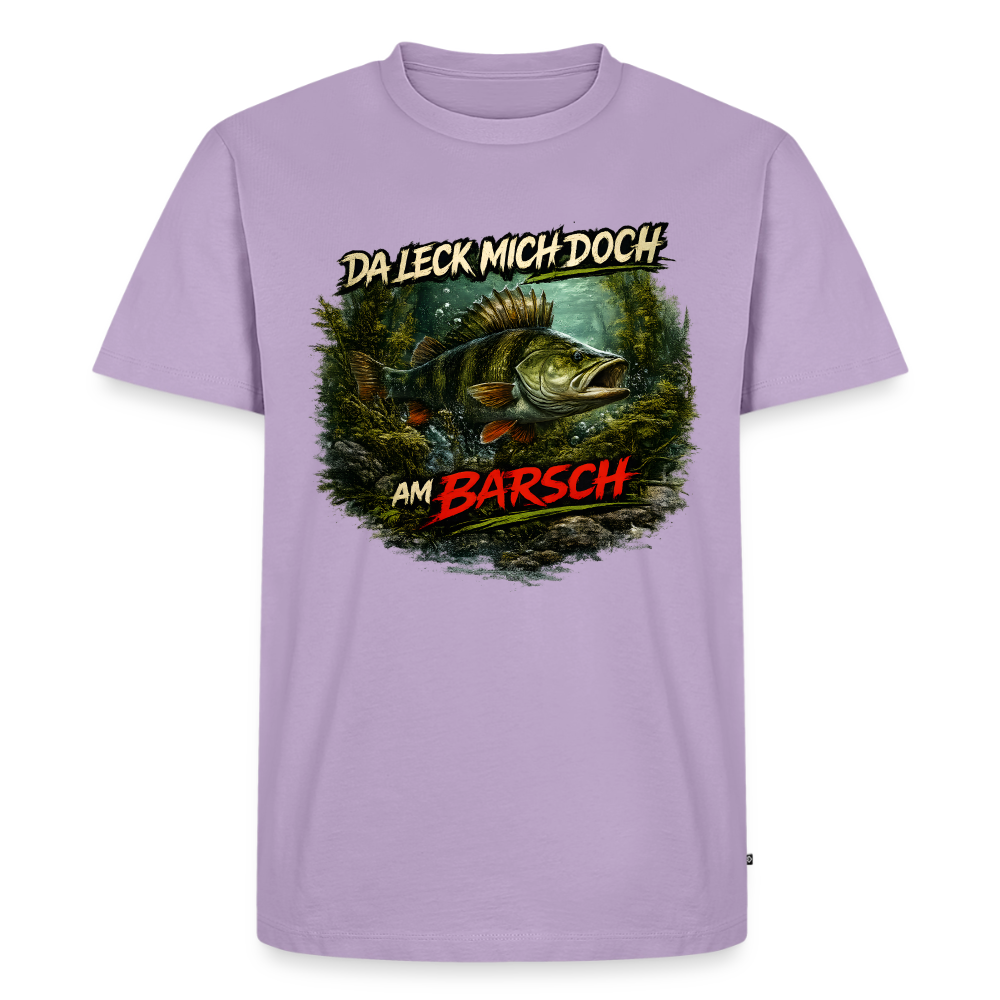 Da leck mich doch am Barsch – Deutscher Flussbarsch | Lustiges Angler Männer Premium T-Shirt - Lavendel