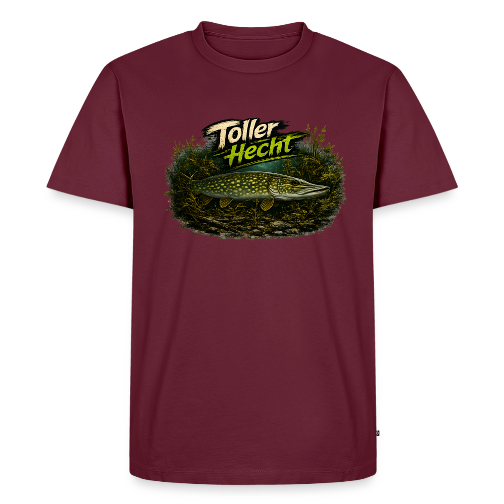 Toller Hecht – Hecht Motiv Angler | Männer Premium T-Shirt - Burgunderrot