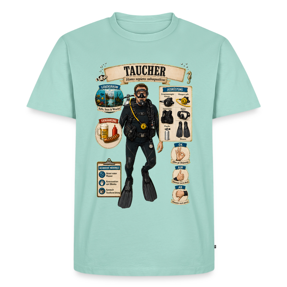 Taucher Infografik – Homo sapiens subaquaticus | Männer Premium T-Shirt - Mint 