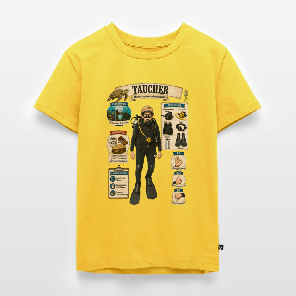 Kleiner Taucher – Homo sapiens subaquaticus | Kinder Premium T-Shirt - Sonnengelb